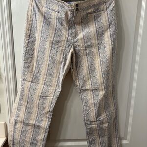 Patterned Vintage Print Floral Blue & Cream Pants